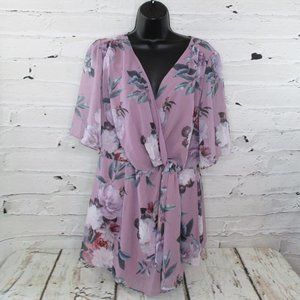 City Chic Plus Rosewood Floral Blouse